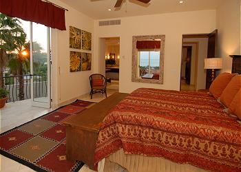The condo's second master suite, with two balconies.