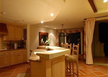 Kitchen and Bar Area