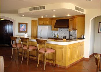 The kitchen is complete with everything you need to make a gourm