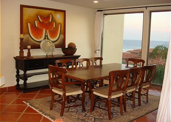 The condo's ocean view dining room.
