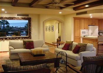 The condo's confortable living room.