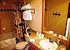 Tile floors, granite countertops, oversized bath towels