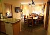 Dining room seats four, full kitchen with all the appliances and granite countertops.
