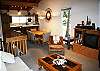 Vaulted ceilings, beautiful wood furnishings.