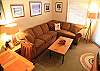 Oversized and comfy sectional sofa with pull out sofabed in the living room.