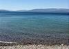 Beautiful crystal clear waters of Flathead lake are steps from the cabin.