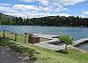 Dock and shoreline at Hummingbird Haven