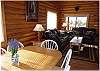 Open living room, dining room and kitchen