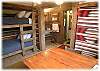 A small table for games or reading in the bunkhouse