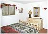 The master bedroom with a queen size bed