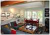 The main floor of the home is open, with living room, dining and kitchen all one great gathering area.
