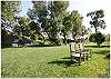 A huge lawn along the river. A great place to soak up some sun or watch the sunset.