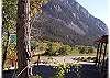 View from the hammock between the two cabins