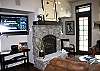 Great fireplace and flatscreen television