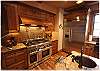 A look at the high end appliances in this large kitchen