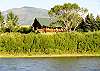 View of the cabin from the Yellowstone River.