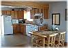 The dining area is just off the kitchen