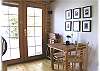 The dining nook in the guest cabin