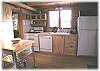 The kitchen in the guest cabin