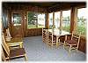 Front porch looks out over the river