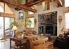 Access to the back patio is off the living room with amazing views of the Bridger Mountains