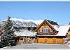 The lodge and Bridger Mountains in late fall