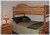 One of two sets of bunk beds on lower level