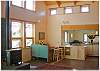 Open kitchen, living room and dining room