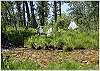 Teepee and seating down by the creek