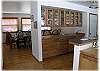 Looking from the kitchen to the adjoining dining room