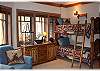 The bunks in the lower level guest suite