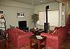 Living room with a gas stove