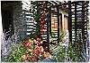 The archway to the garage with foliage in late September color