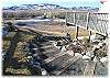 The walkway leading down to the patio and backyard
