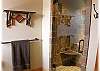 One of the master bathrooms, with beautiful tiled shower