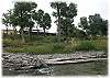A view of the home from across the creek