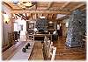 The dining and living area