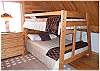 Bunk beds in the loft, double on bottom and a twin on the top