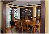 The spacious dining area open to the front 'parlor room'