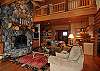 The living room with a magnificent fireplace