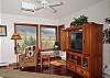 Cozy and bright living room with gorgeous views of the mountains
