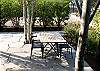 A nice side patio allows for outdoor dining