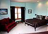 Master bedroom with a private bath