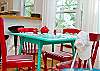 We also have two counter high chairs as well as another table in the sun room. Lots of room to eat, play cards and even work those jig saw puzzles!