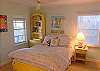 Bedroom 1 has a queen bed, view of the marsh from the windows and a full bath with shower and tub.  We also have books, games and cards for family fun.