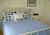 The bedrooms are extra large! This bedroom has a double bed and twin bed