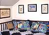 This bedroom has a Queen bed and a twin bed -