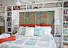 Master bedroom bookshelves are filled with books for your enjoyment!