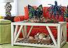 Details of the bright, colorful living room!  Check out the gorgeous shell lamps!