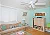 The delightfully bright, open living space includes kitchen and dining areas along with comfy furniture, flat screen TV, dvd player, cable TV service and complimentary WiFi.